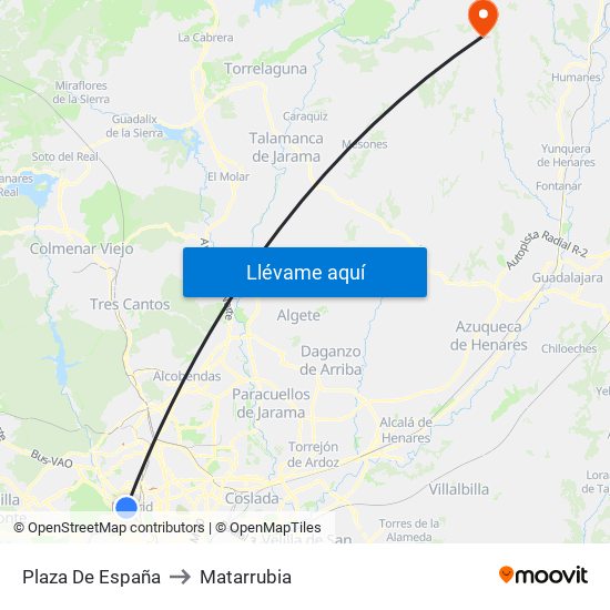 Plaza De España to Matarrubia map
