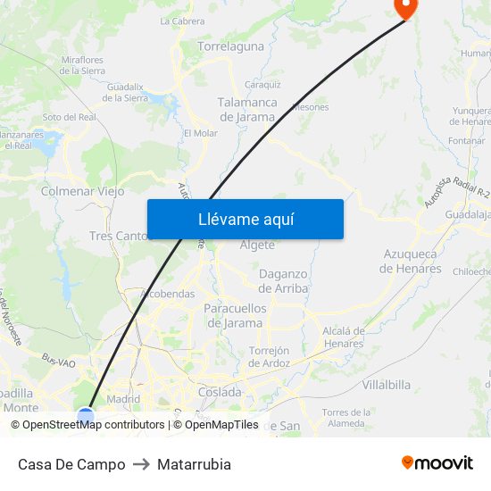 Casa De Campo to Matarrubia map