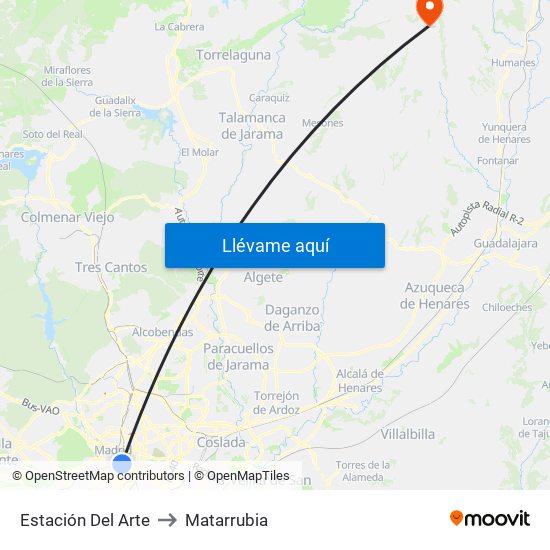 Estación Del Arte to Matarrubia map