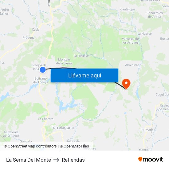 La Serna Del Monte to Retiendas map