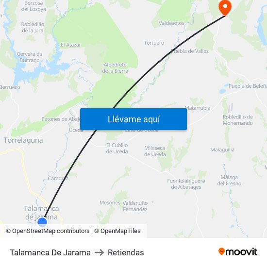 Talamanca De Jarama to Retiendas map