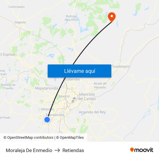 Moraleja De Enmedio to Retiendas map