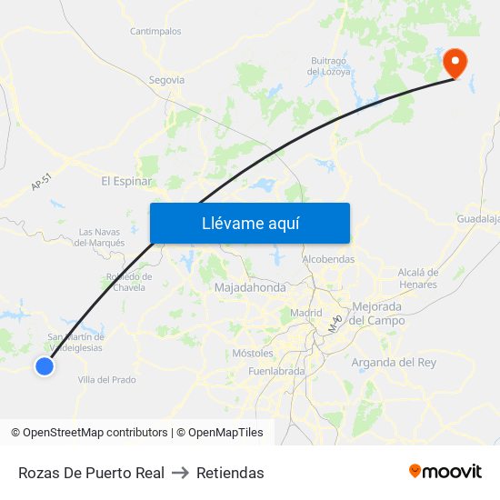 Rozas De Puerto Real to Retiendas map