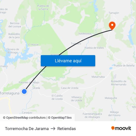 Torremocha De Jarama to Retiendas map