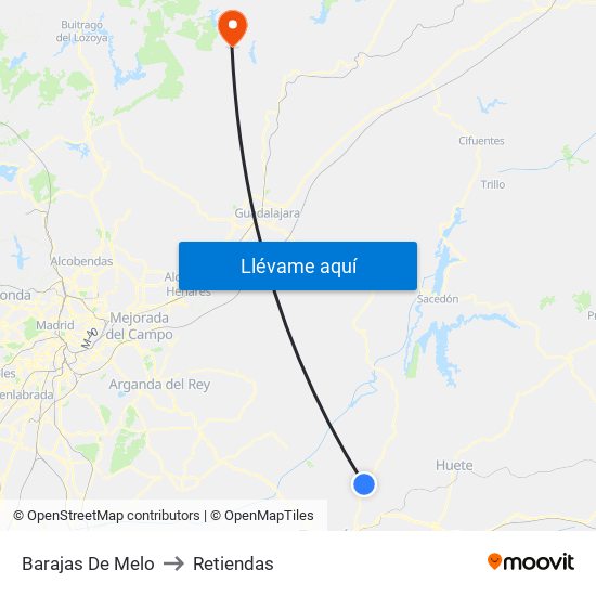 Barajas De Melo to Retiendas map