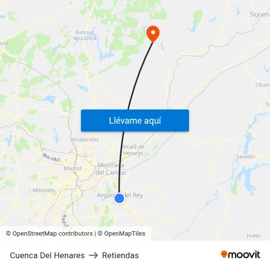 Cuenca Del Henares to Retiendas map