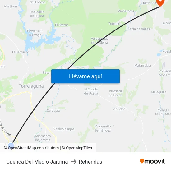 Cuenca Del Medio Jarama to Retiendas map