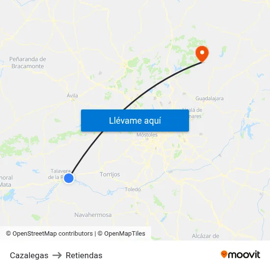 Cazalegas to Retiendas map