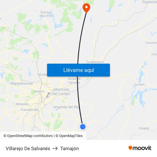 Villarejo De Salvanés to Tamajón map