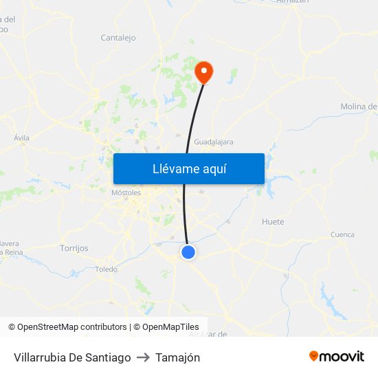 Villarrubia De Santiago to Tamajón map