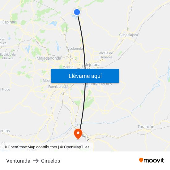 Venturada to Ciruelos map