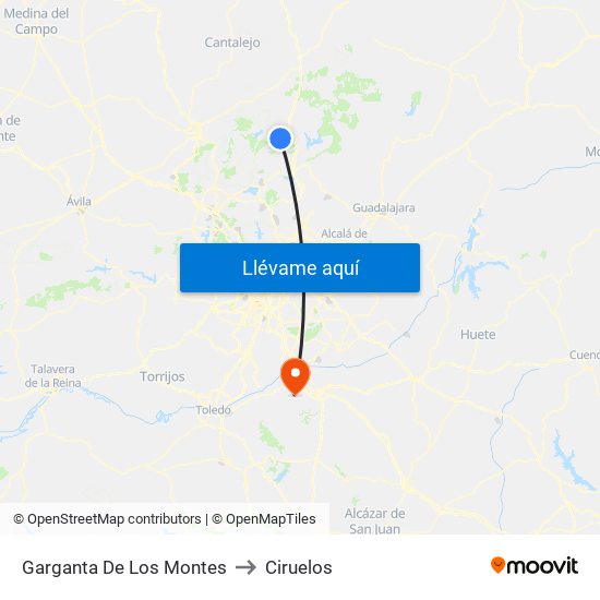 Garganta De Los Montes to Ciruelos map