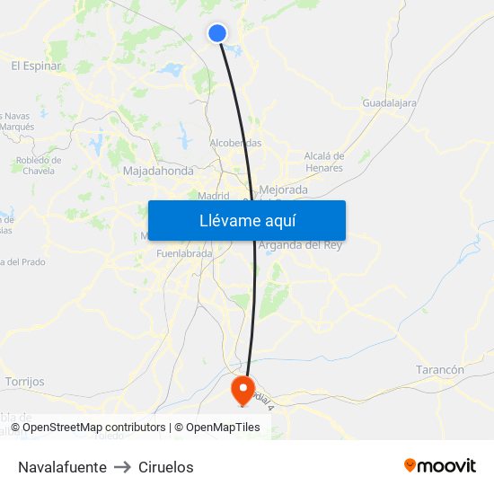 Navalafuente to Ciruelos map