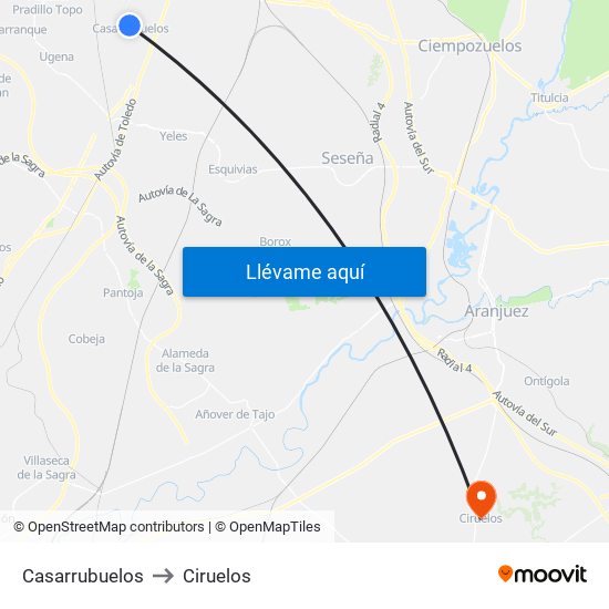 Casarrubuelos to Ciruelos map