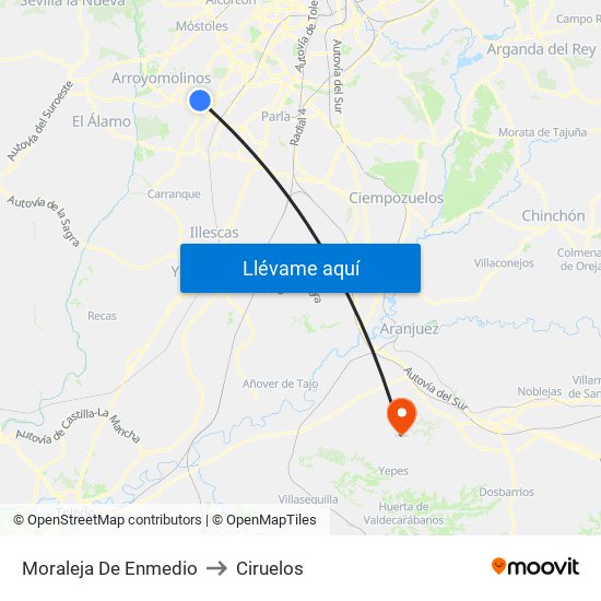 Moraleja De Enmedio to Ciruelos map