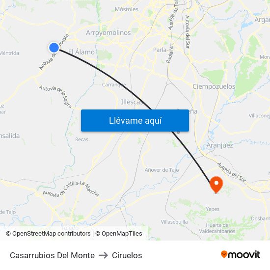 Casarrubios Del Monte to Ciruelos map