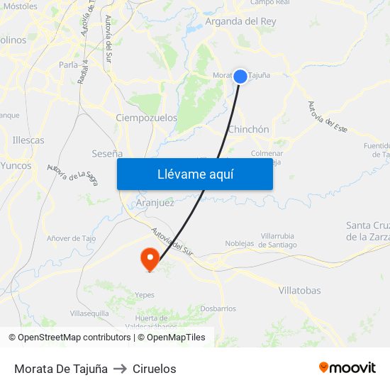 Morata De Tajuña to Ciruelos map