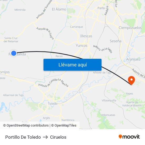 Portillo De Toledo to Ciruelos map