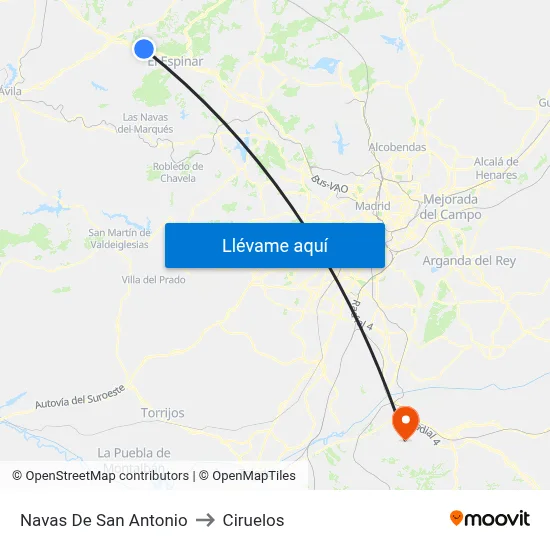 Navas De San Antonio to Ciruelos map