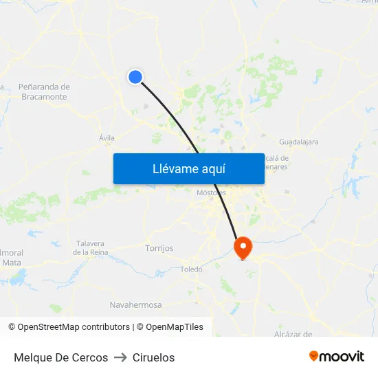 Melque De Cercos to Ciruelos map