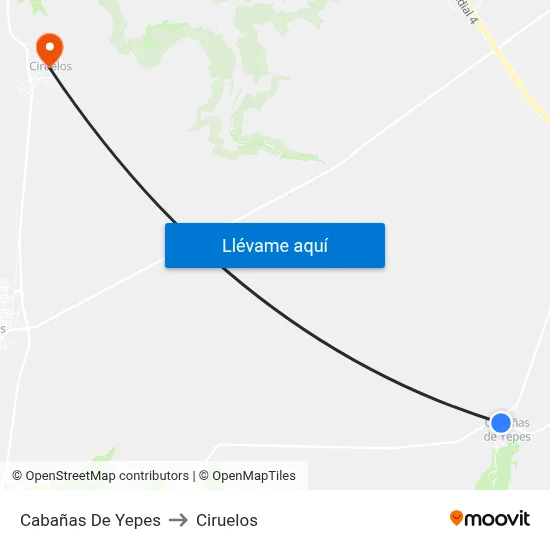 Cabañas De Yepes to Ciruelos map