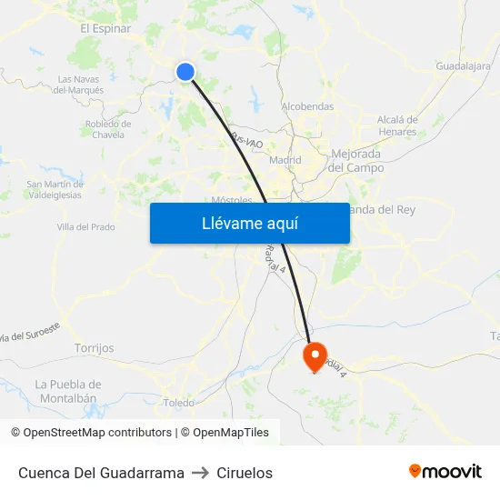 Cuenca Del Guadarrama to Ciruelos map