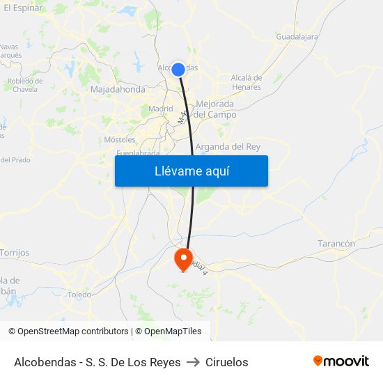 Alcobendas - S. S. De Los Reyes to Ciruelos map
