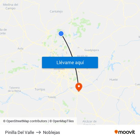 Pinilla Del Valle to Noblejas map