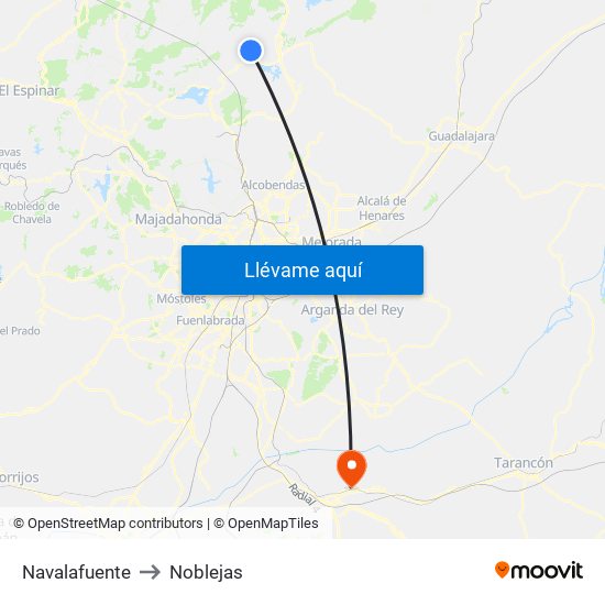 Navalafuente to Noblejas map