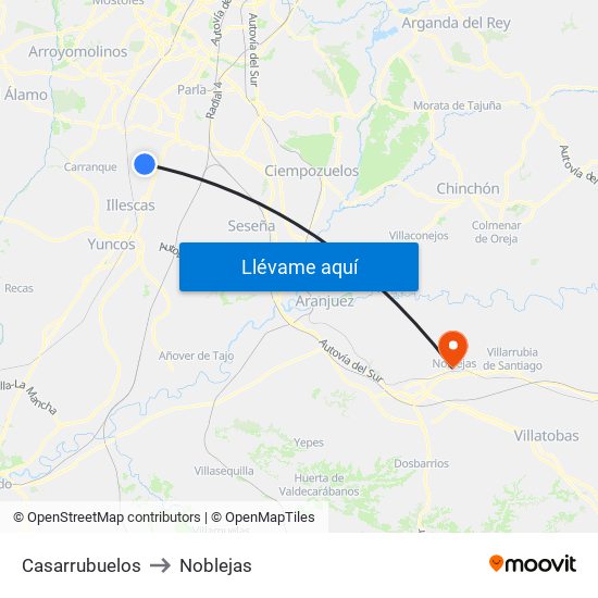 Casarrubuelos to Noblejas map