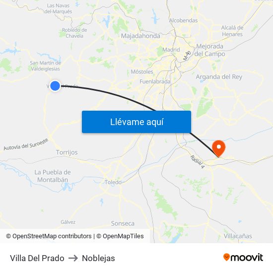 Villa Del Prado to Noblejas map