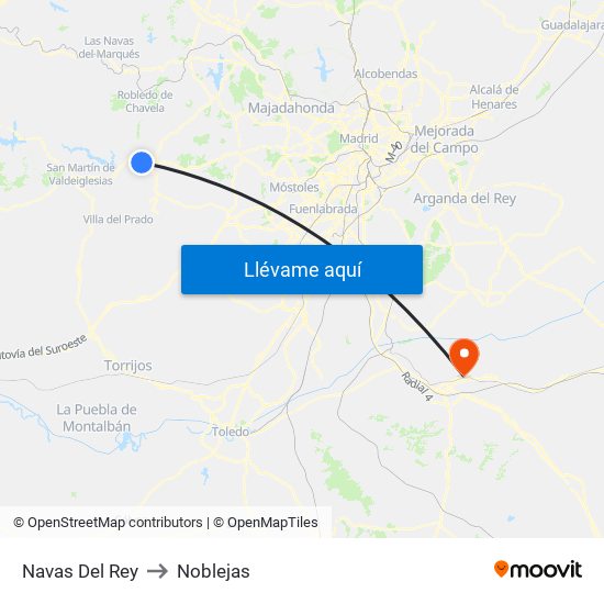 Navas Del Rey to Noblejas map