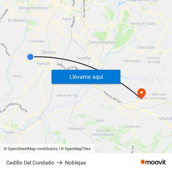 Cedillo Del Condado to Noblejas map