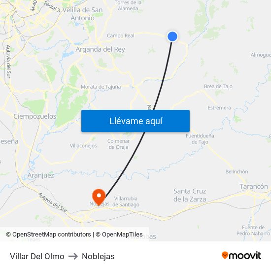 Villar Del Olmo to Noblejas map