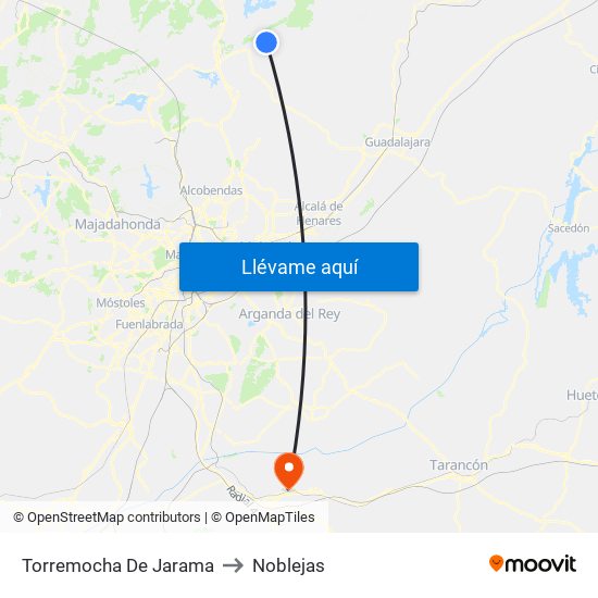 Torremocha De Jarama to Noblejas map