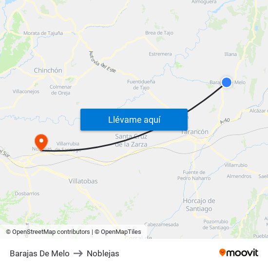 Barajas De Melo to Noblejas map