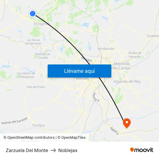 Zarzuela Del Monte to Noblejas map