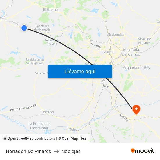 Herradón De Pinares to Noblejas map
