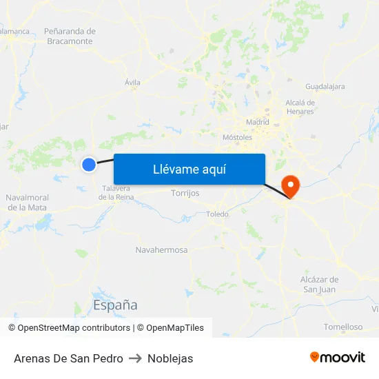 Arenas De San Pedro to Noblejas map
