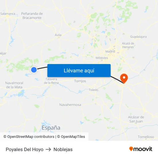 Poyales Del Hoyo to Noblejas map