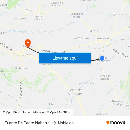 Fuente De Pedro Naharro to Noblejas map