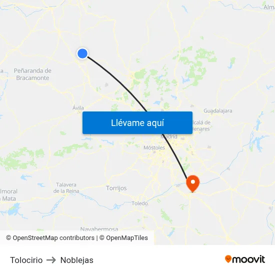 Tolocirio to Noblejas map