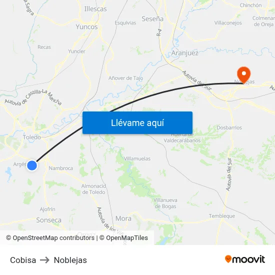 Cobisa to Noblejas map