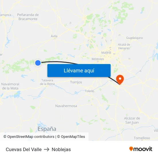 Cuevas Del Valle to Noblejas map