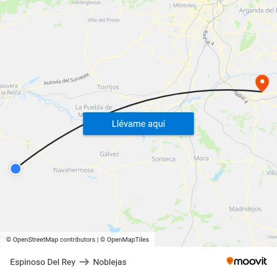 Espinoso Del Rey to Noblejas map