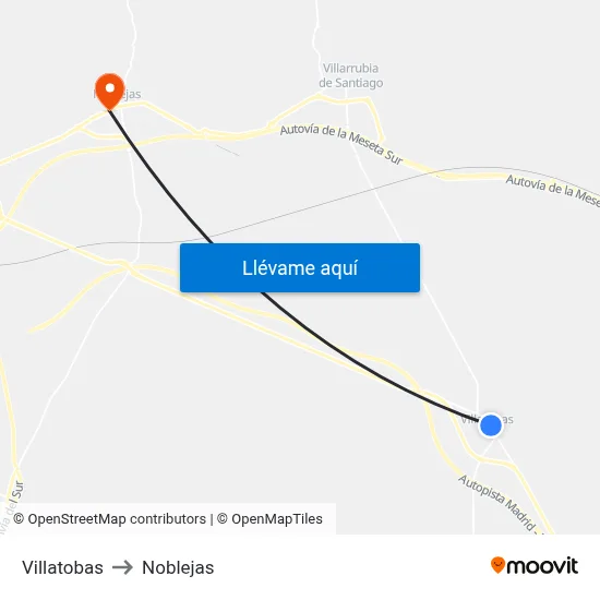 Villatobas to Noblejas map