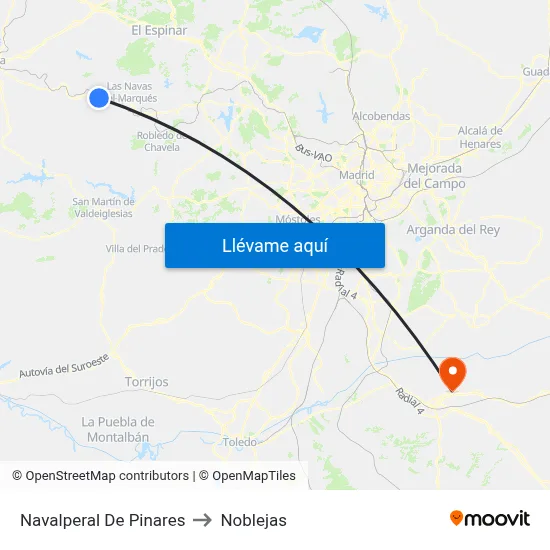 Navalperal De Pinares to Noblejas map