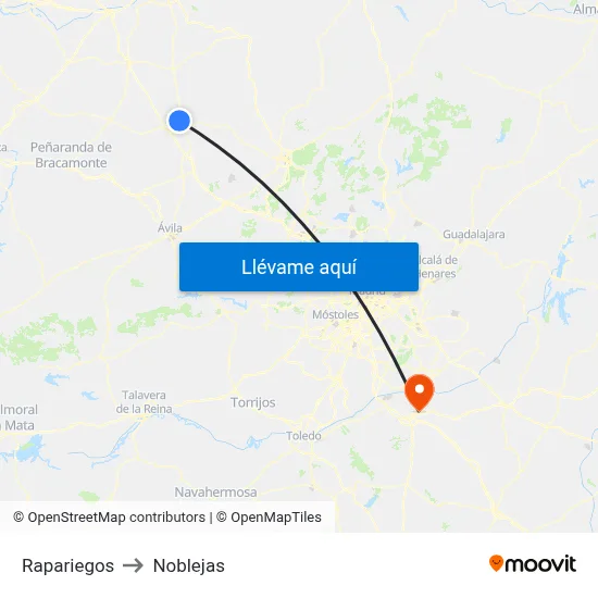 Rapariegos to Noblejas map
