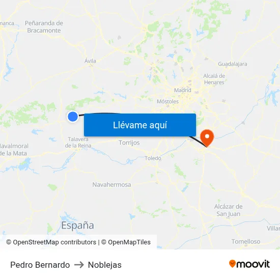 Pedro Bernardo to Noblejas map