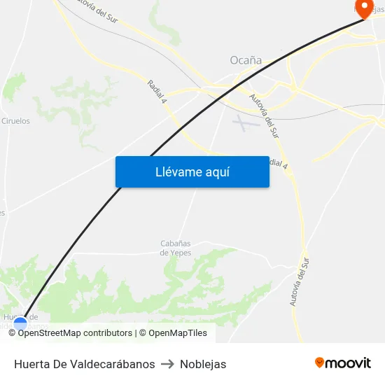 Huerta De Valdecarábanos to Noblejas map